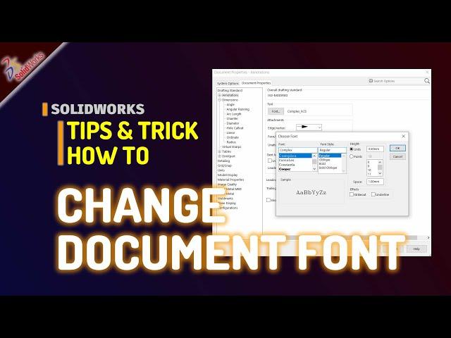 Solidworks How To Change Document Font