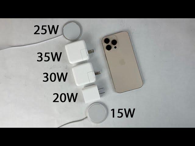 iPhone 16 Pro Max Charge Test: 30W vs 25W vs 20W vs 15W - Wired & MagSafe