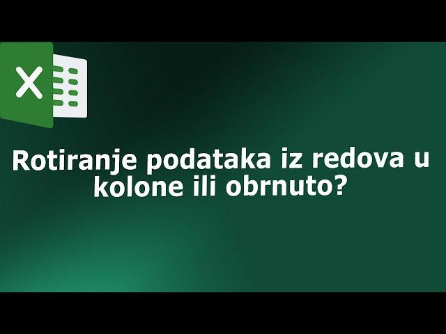 Poslovni excel - Excel prečica za rotiranje podataka