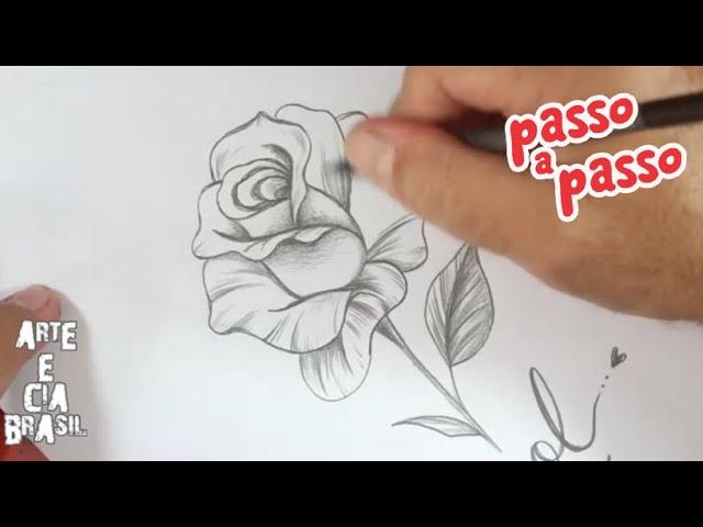 DESENHANDO ROSA PARA MINHA ESPOSA - SERÁ QUE ELA VAI GOSTAR?  DESENHO PASSO A PASSO