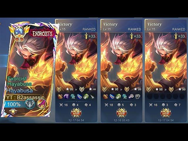 GLOBAL HAYABUSA WINSTREAK SOLO GO MYTHICAL IMMORTAL |HAYABUSA BEST BUILDS 2024 -Mobile Legends