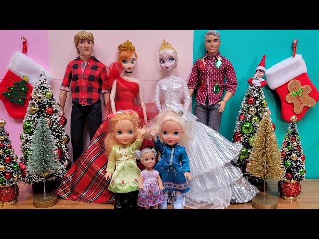 Christmas 2024 ! Elsa & Anna toddlers - tree decorating - gifts - Barbie dolls