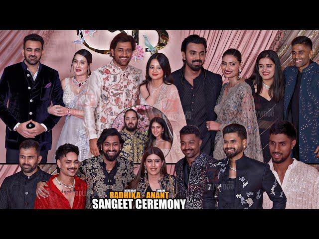 Indian Cricketers with their Wives at Anant Ambani - Radhika Merchant Sangeet Ceremony