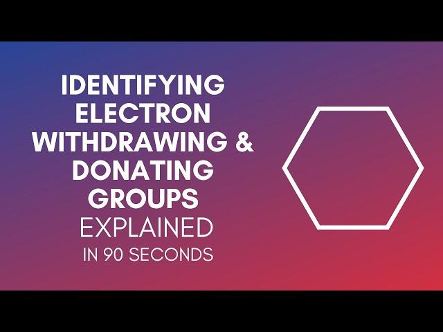 How To Identify Electron Withdrawing And Donating Groups?