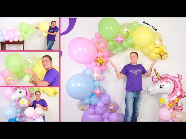 COMO HACER UN ARCO DE GLOBOS  decoracion cumpleaños - balloon decoration - gustavo gg