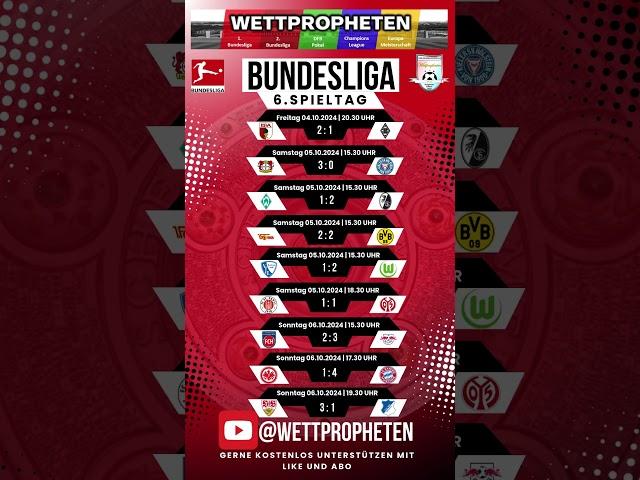 6. Spieltag der 1. Bundesliga #fussball #bundesliga #prognosen #faktenn #tips #liga #betting #bet