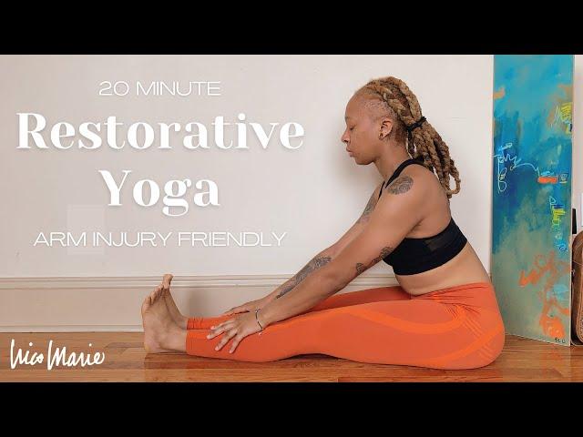 20 Minute Restorative Yoga | Arm Injury Friendly