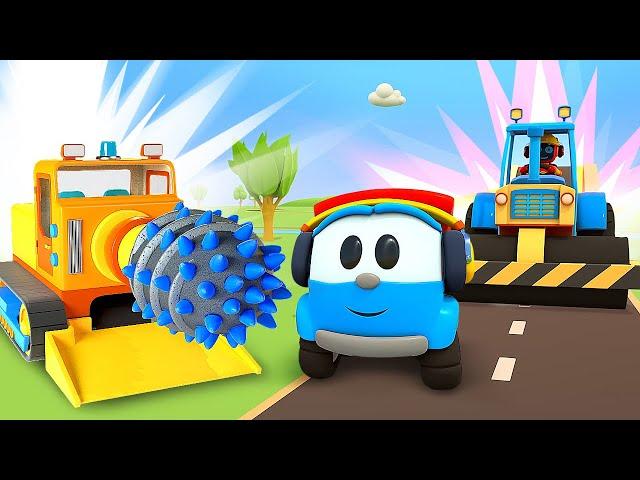 Leo the Truck & A boring machine. Car cartoons full episodes & Learning baby cartoons for kids.