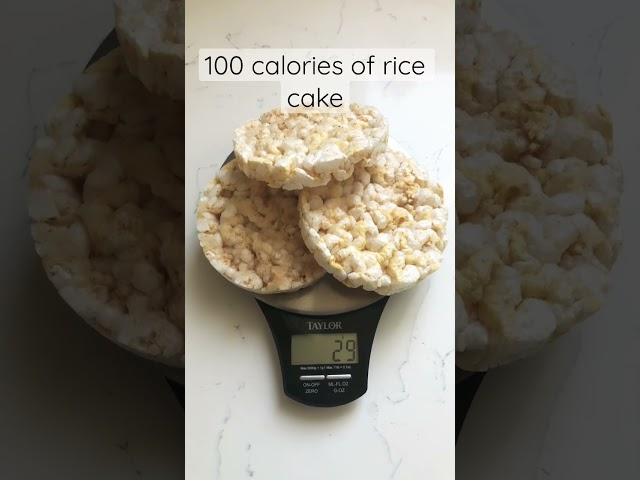 100 calories of rice cake= 29g or 3 slices.                 #shorts #youtubeshorts #subscribe #like