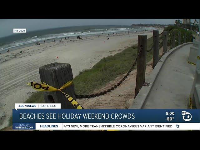 Beaches see holiday weekend crowds