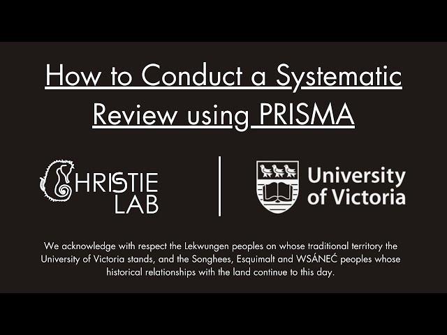 How to Conduct a Systematic Review using PRISMA