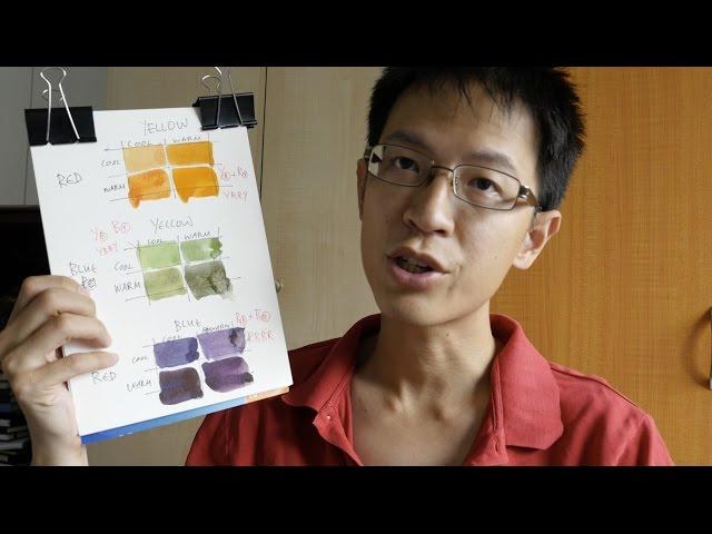 Watercolor Mixing with Color Temperature in Mind