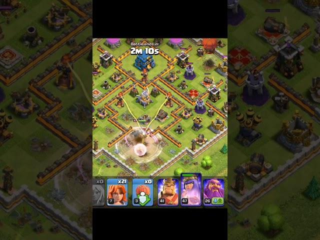 Perfect queen charge against th12 base #13 of 100 #clashofclans#coc#trendingshorts #100dayschallenge