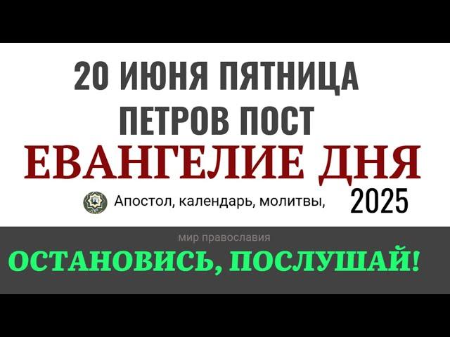 20 июня пятница Евангелие дня 2025 с толкованием #евангелие