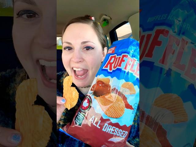 Trying the #1 Ruffles Chips in Canada! #fyp #shorts #chips #canada #foodreview #eating #crunchy #fy