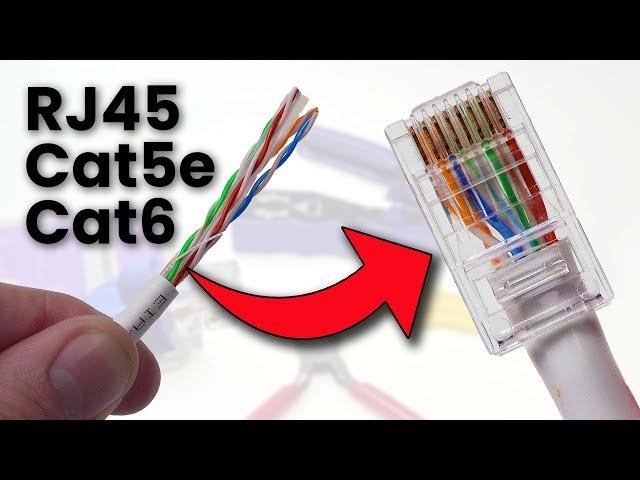 How to Crimp Cat5 / Cat6 Network Patch Cables (RJ45 plugs)