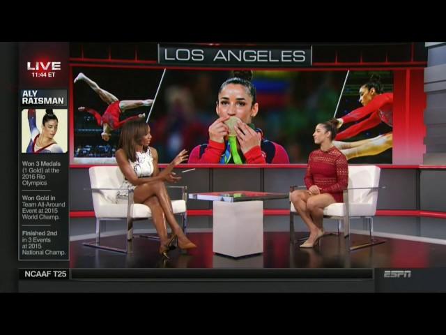 Elle Duncan and Cari Champion Thigh War (special guest Aly Raisman) | ESPN