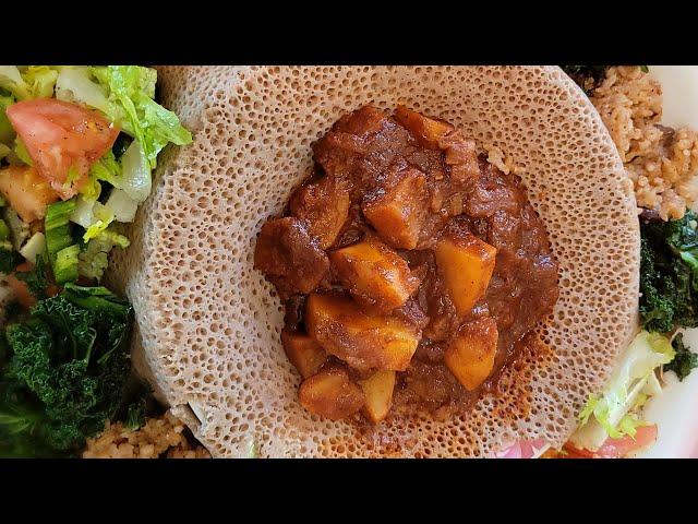   ምሳ || ድንች ጉላሽ|| POTATO GULASH STEW || LUNCH|| የጾም