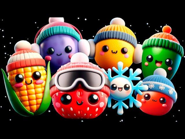 Baby Fruit Dancing in the Snow️ Sensory Video with Relax Music Mix