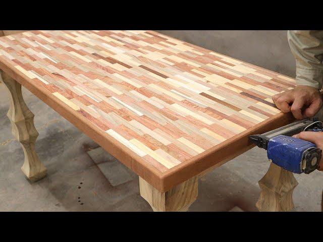 Easy DIY Woodworking Project // Design The Most Beautiful Dining Table From Discarded Wood