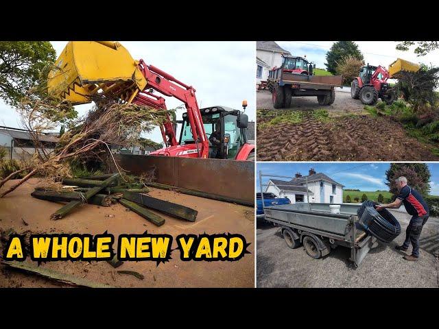 Turning Waste Ground Into The PERFECT FARMYARD Site ( Satisfying Work )