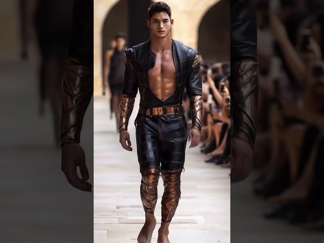 Roman Mythology, AI Fashion Show, Men's Fashion, Men's Runway #aimodel #mensrunway #airunway #shorts