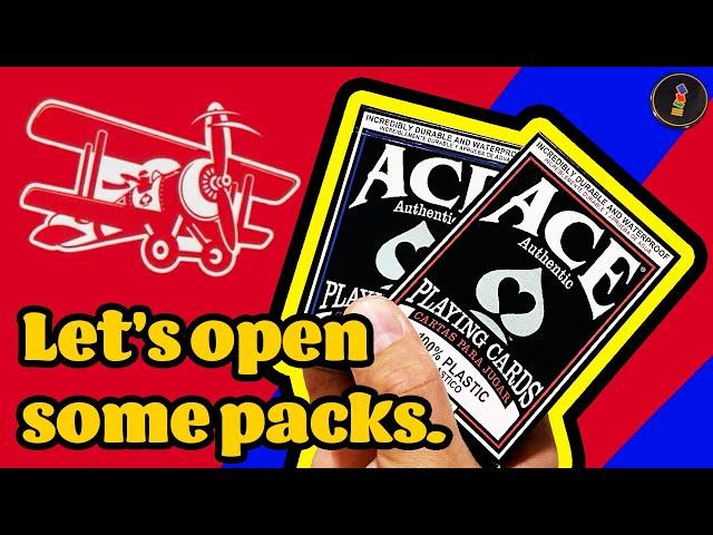 Not Red Baron Pizza! Ace Cartamundi Plastic Playing Cards! Let's check em out!