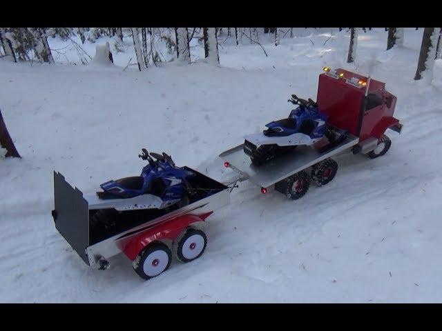 Yamaha sr viper rc snowmobile brushless and truck 6x6 adventure on snow.