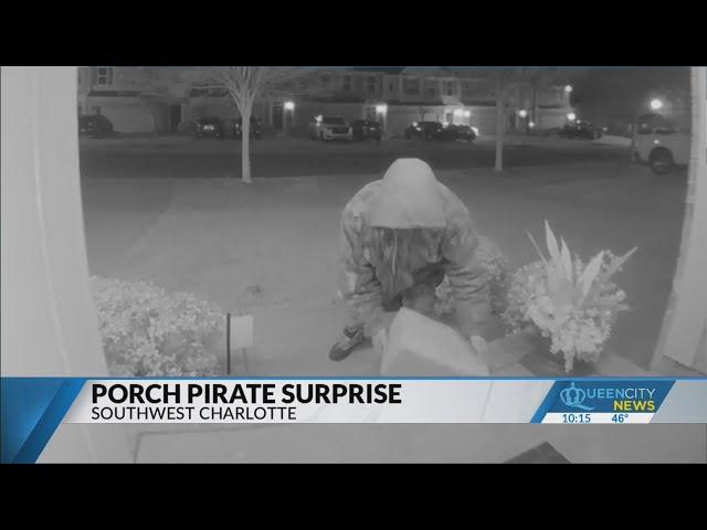 Porch pirate greeted with surprise package in Charlotte