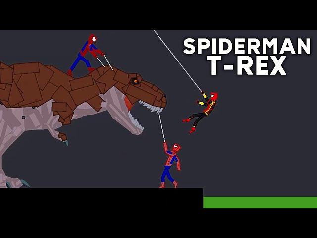 Spiderman Spider-Verse VS T-REX in People Playground