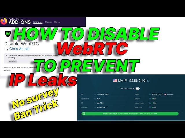 How to Disable WebRTC To Prevent Ip Leaks thus Avoiding Ban On Survey Sites Like Freecash.