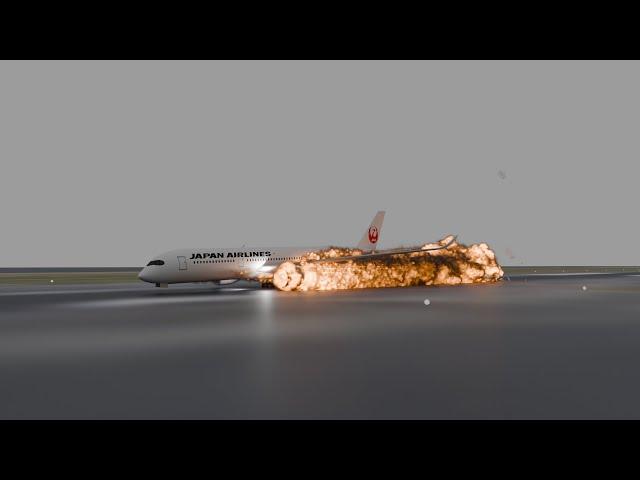 Haneda Collision Smoke Sim Test | Blender Simulation