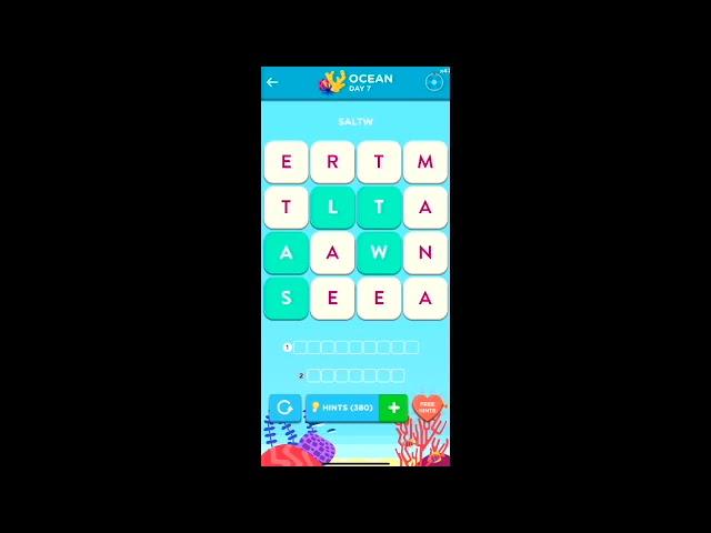 WordBrain 2 Ocean Event Day 7 June 16 2023 Answers, Solutions and Walkthrough