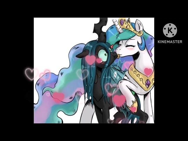 reina Chrysalis kiss Princesa Celestia y Trixie kiss Twilight sparkle ( @Mylittleponyplushies )