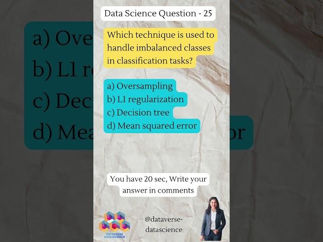 Data Science and Machine Learning quiz - 25