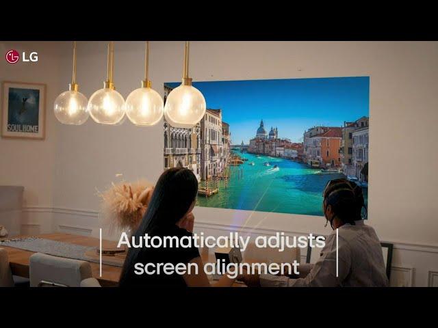 LG CineBeam Q 4K Portable Smart Projector – Auto-alignment for a vivid picture anywhere. (HU710PB)