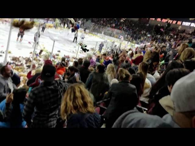 Bakersfield Condors Goal Triggers Teddy Bear Toss Explosion 2016