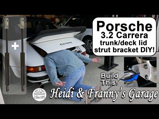 Porsche 3.2 Carrera trunk deck lid dual strut bracket hack DIY!