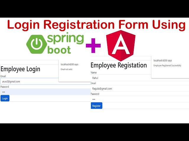 Login Registration Form Restful Api Using Spring boot Angular