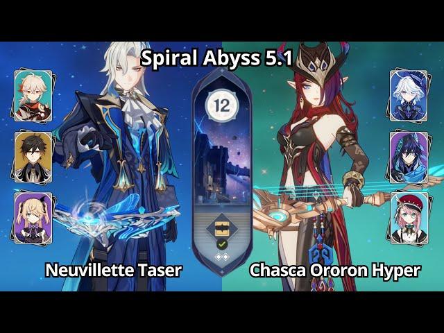 C0 Neuvillette Taser & C0 Chasca Hypercarry - Spiral Abyss 5.1 Floor 12 Genshin Impact