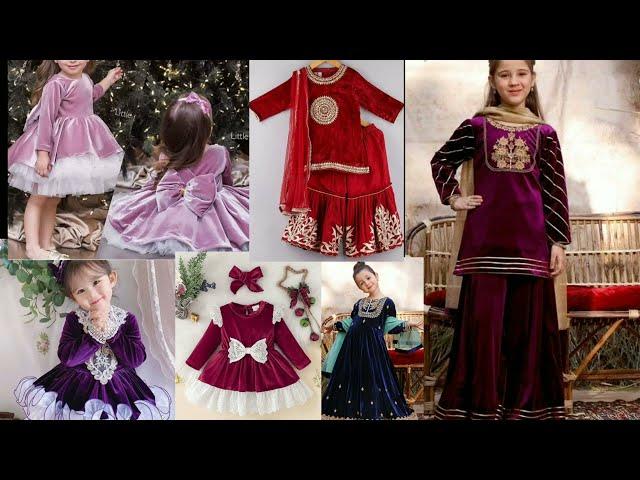 latast winter dress design/velvet dress design/party wear frock design/birthday frock design