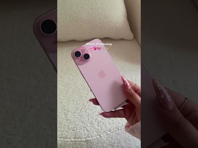 Pink iPhone 15 #unboxing #iPhone #iphone15 #pink#aesthetic