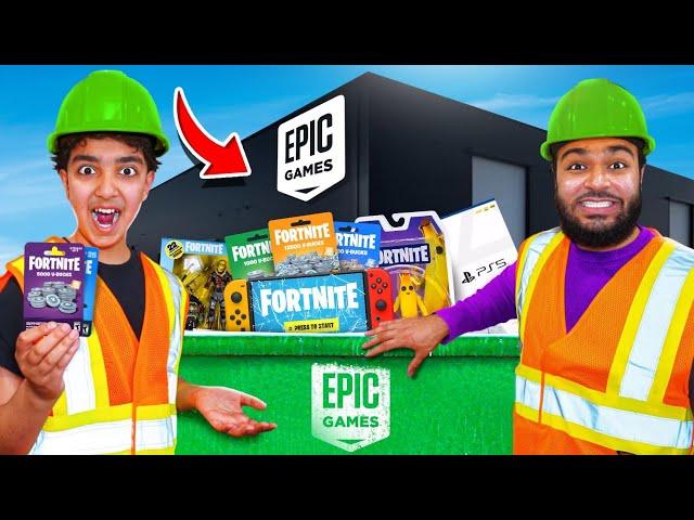 We Went Back To EPIC GAMES To Dumpster Dive! (V-BUCKS JACKPOT!)