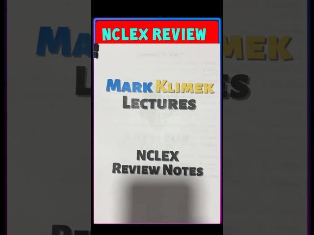 MARK KLIMEK NCLEX STUDY GUIDE NOTES 2025 Update #Markklimek #Klimekreview #Nclex