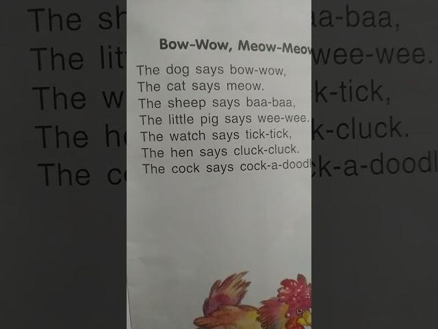 Rhymes , Nursery book, most popular rhymes Bow-Wow,Meow-Meow