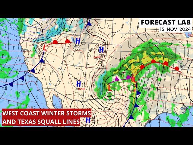 Fri 11/15/24 - US weather | Western US winter storms | Severe weather for the south Sun-Mon