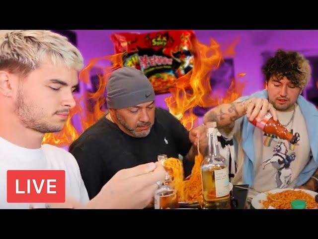 (UNCUT) KIANANDJC SPICIEST NOODLE CHALLENGE!! *AGAIN* (w/ Jc's Dad)