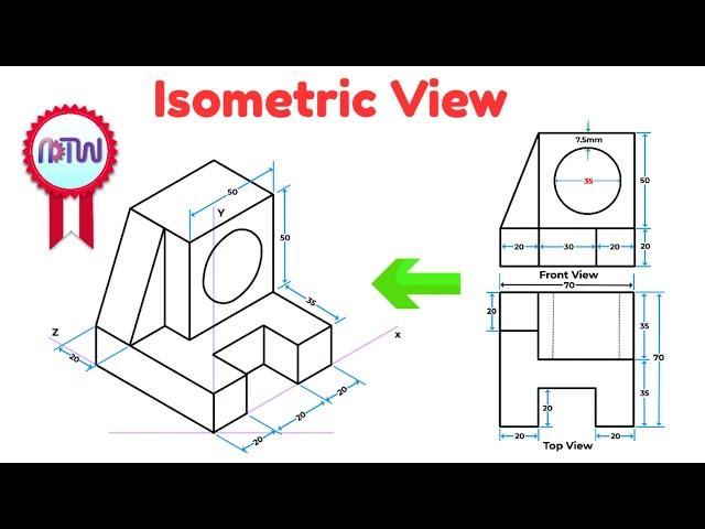 Isometric View | How to Construct an Isometric View of an Object | Example: 4