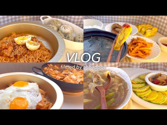 (sub)_VLOG‍한식 좋아하는 자취생이 먹은 집밥 브이로그, 또순이네 된장찌개 만들다 발견한 인생찌개, 김치비빔국수, 무생채비빔밥,들깨수제비,미역국,호박전,치즈계란말이