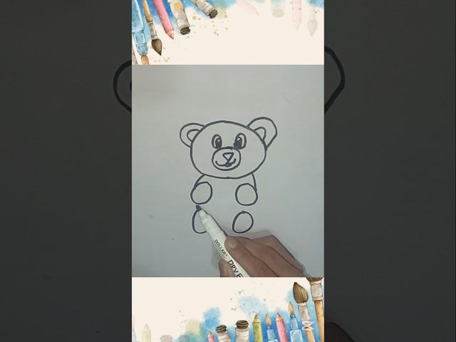 HOW TO DRAW VERY EASY TEDDY BEAR || HAPPY DRAWING FOR KIDS